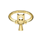 A detail of Horned Ankh Ring in Yellow Gold