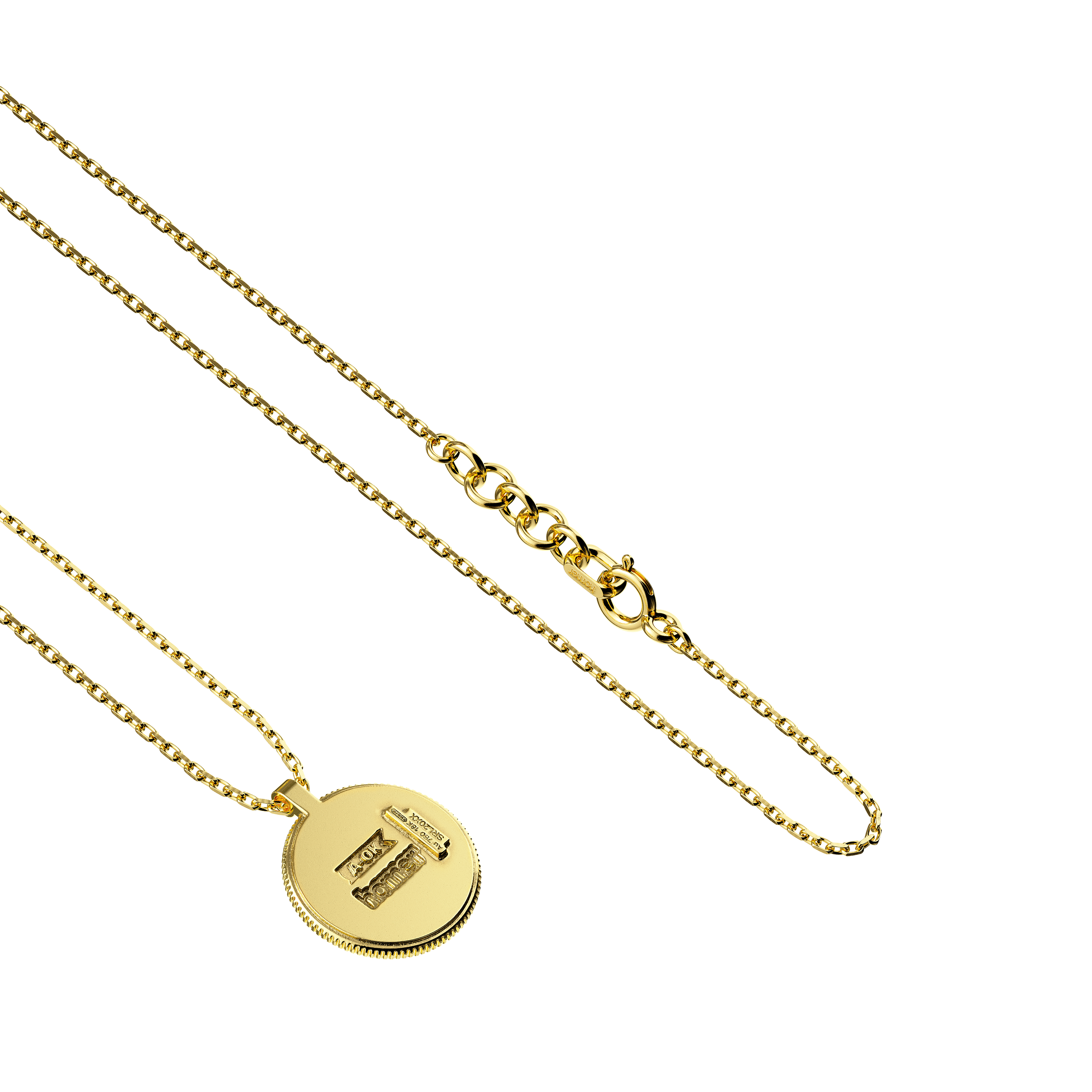 A detail view of Beef Coin Pendant