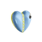 A detail of Bullet Hole Heart Pendant with Baguettes M in Nimbus Blue/Acid Yellow