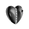 A detail of Bullet Hole Heart Pendant with Baguettes XL in Black/Black