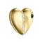 A detail of Bullet Hole Heart Pendant with Baguettes XL in Yellow Gold