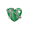A detail of Bullet Hole Heart Pendant with Screws M in Clover/Cody Green