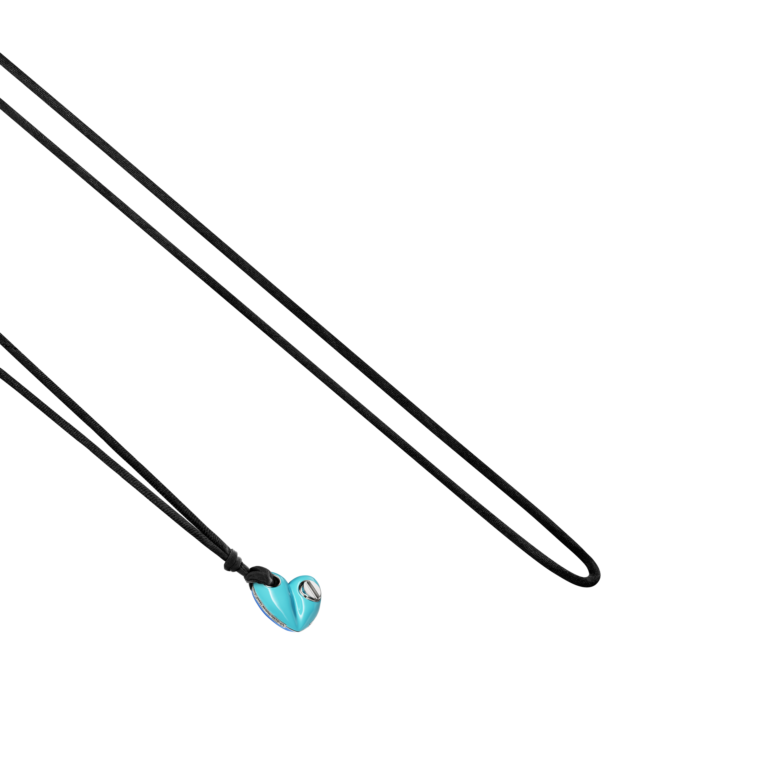 A detail view of Bullet Hole Heart Pendant with Screws Mini