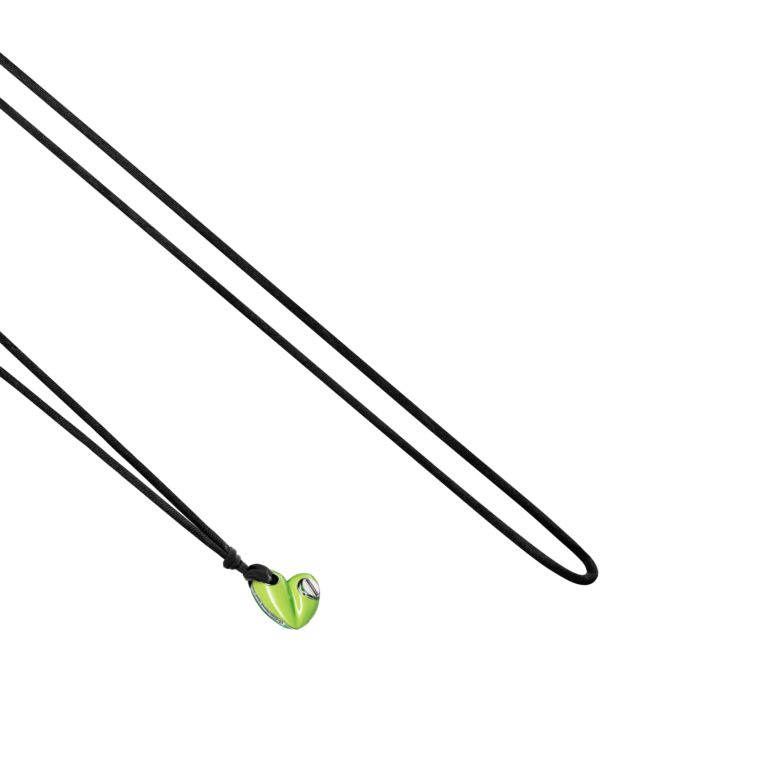 A detail view of Bullet Hole Heart Pendant with Screws Mini