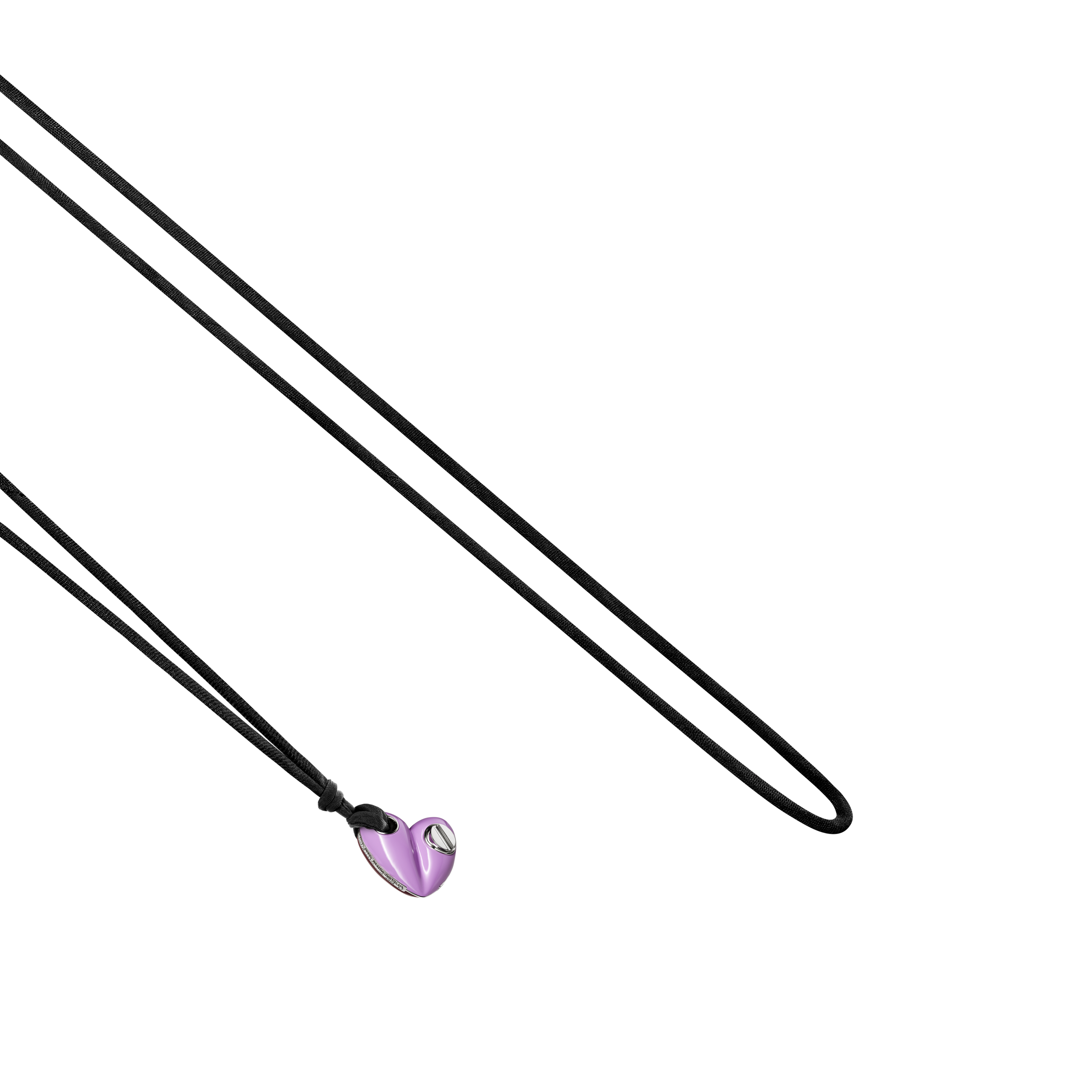 A detail view of Bullet Hole Heart Pendant with Screws Mini