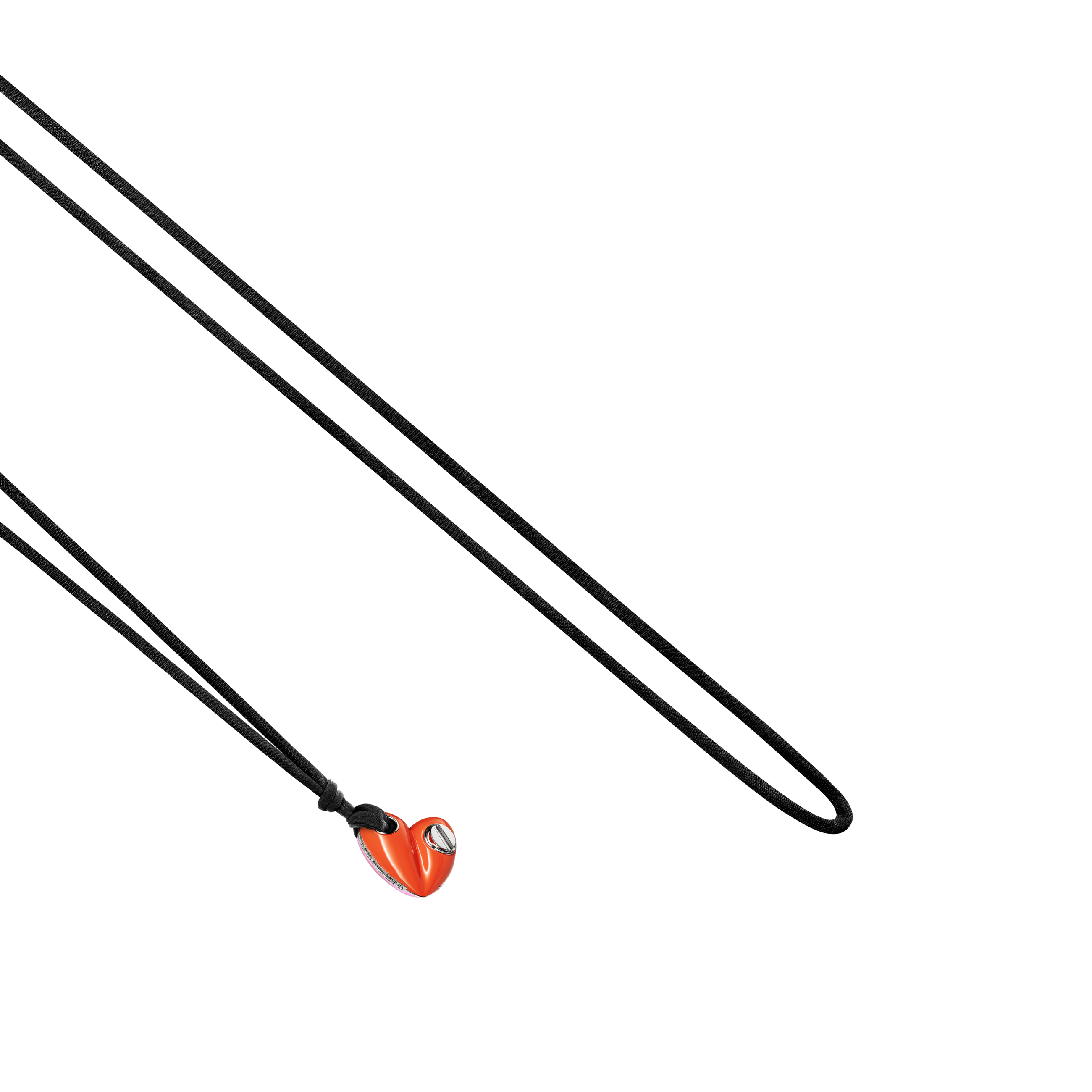 A detail view of Bullet Hole Heart Pendant with Screws Mini