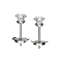 A detail of Floating Diamond Studs M in White Gold