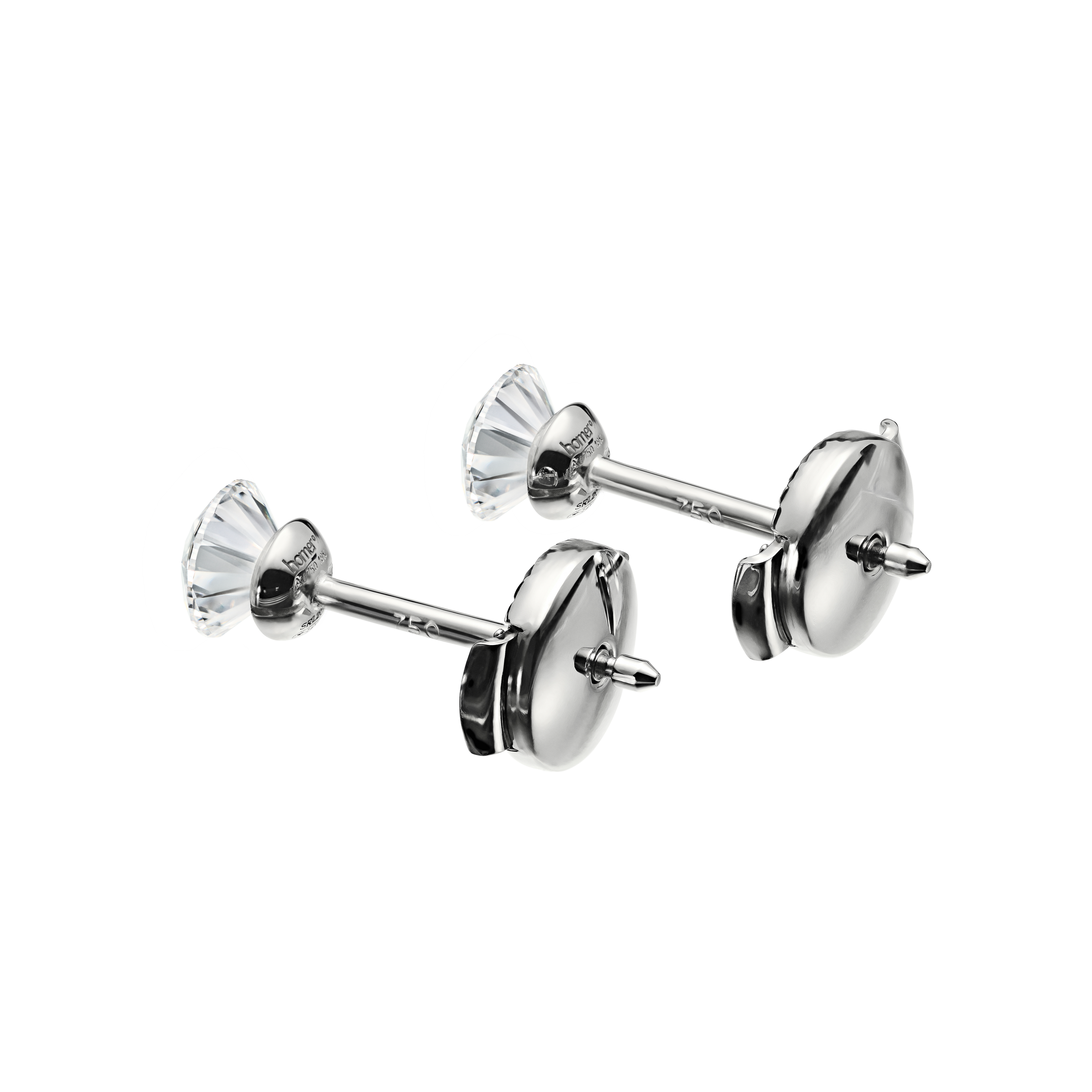 A detail view of Floating Diamond Studs S