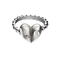 A detail of Heart Ring with Screw in Silver