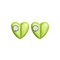 A detail of Heart Studs with Screw in Cody Green