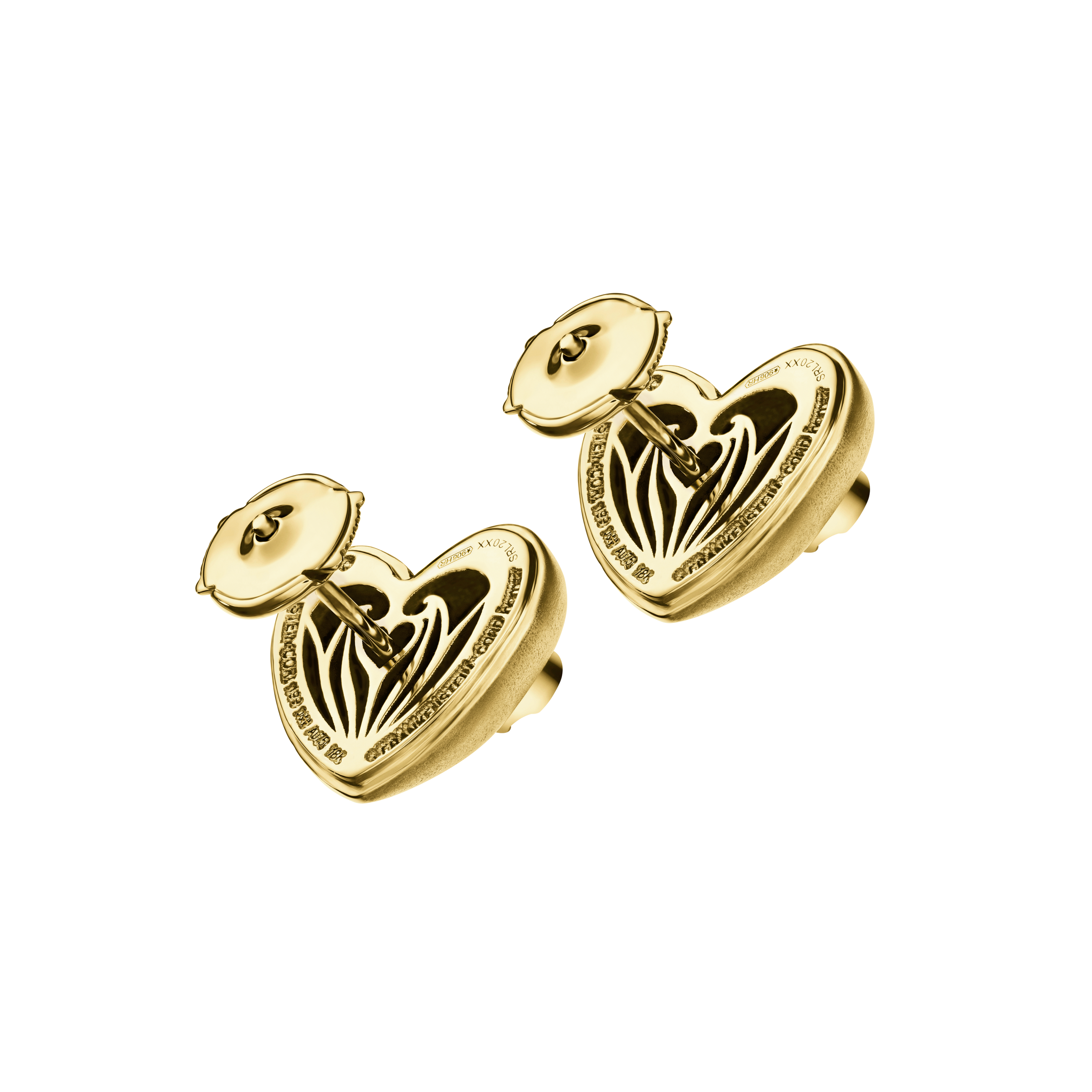 A detail view of Heart Studs with Screw
