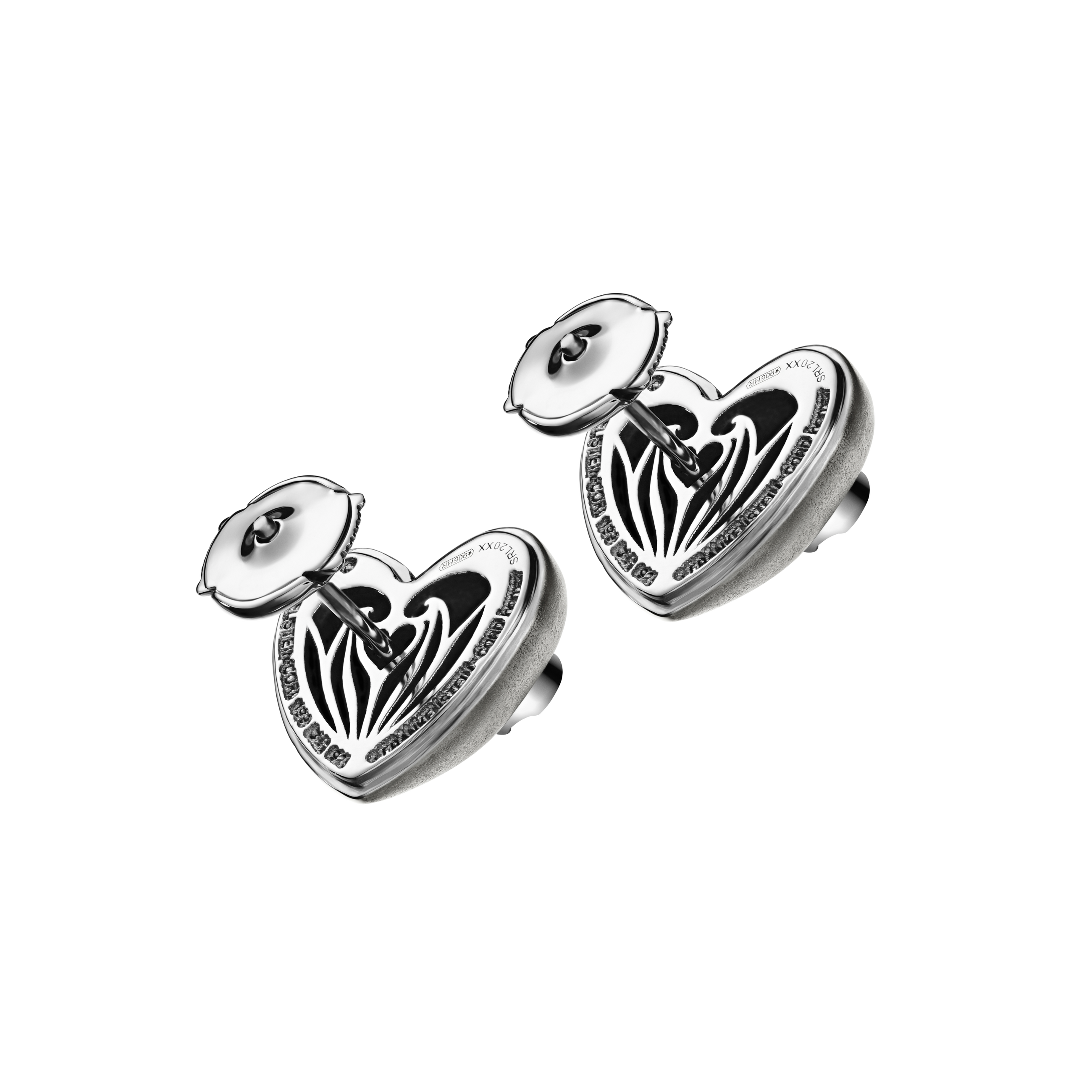 A detail view of Heart Studs with Screw