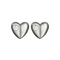 A detail of Heart Studs with Screw in White Gold