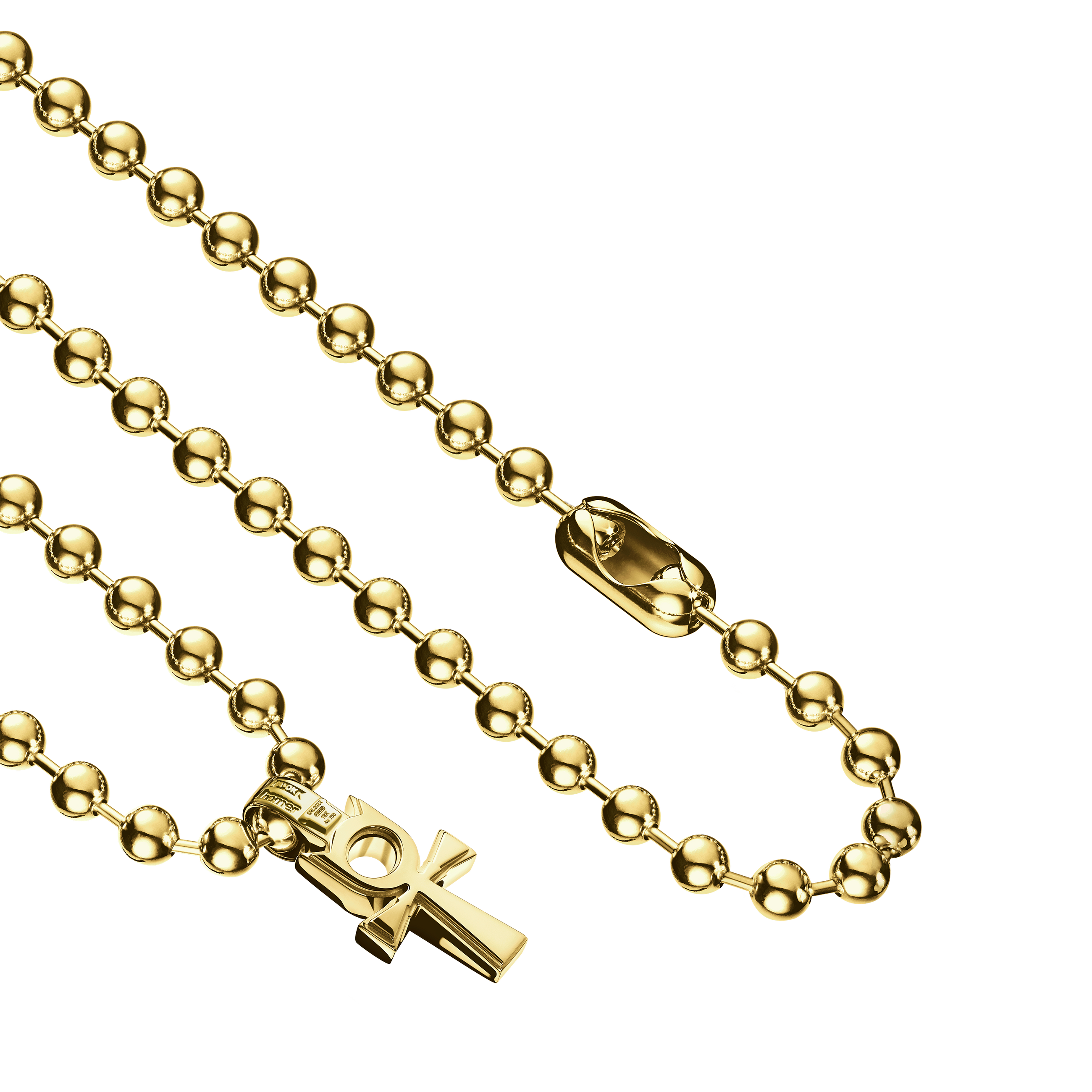A detail view of Horned Ankh Pendant With Stone