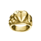 A detail of Puffed Heart Ring with Screws in Yellow Gold