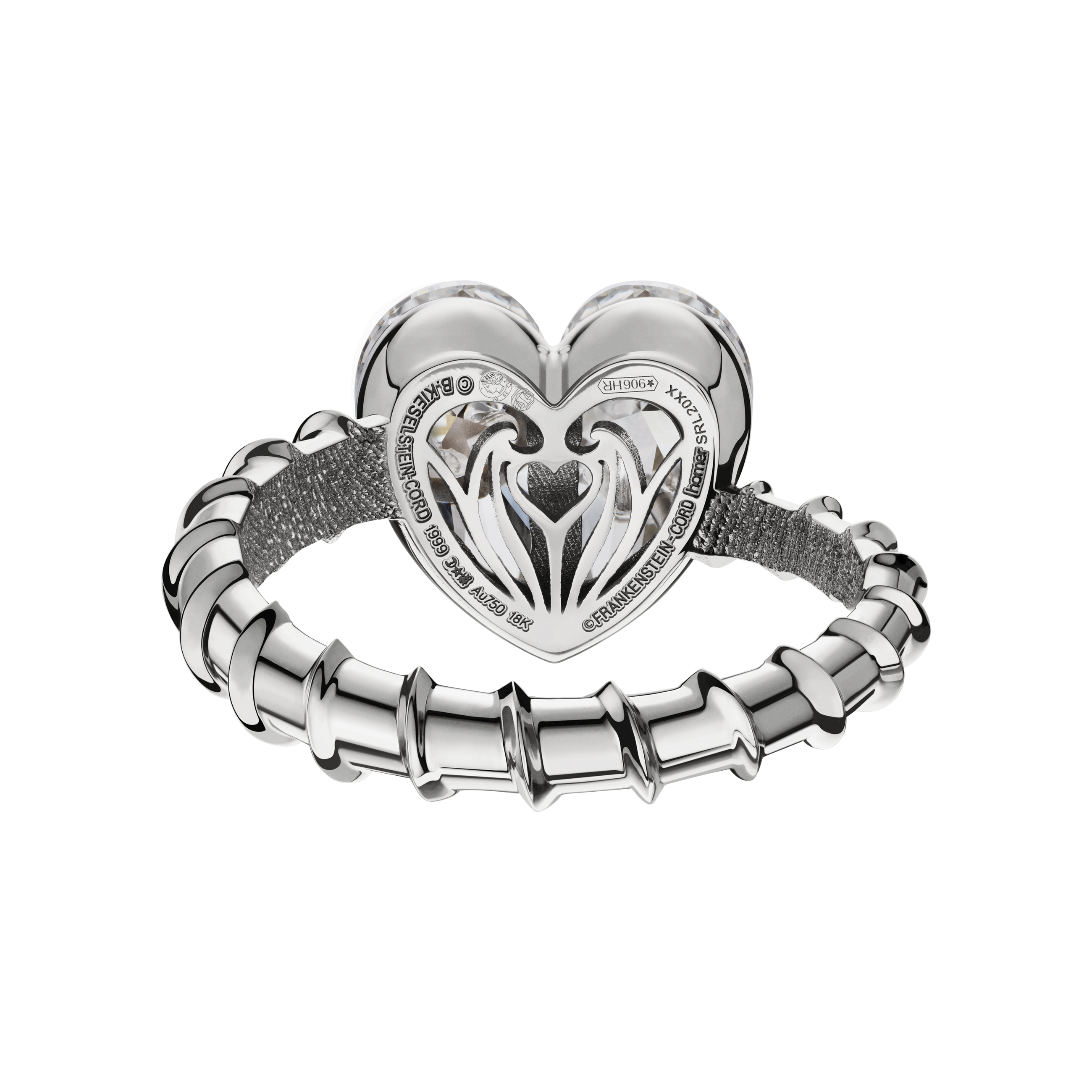 A detail view of 2 Livers with Bullet Holes High Jewelry Ring