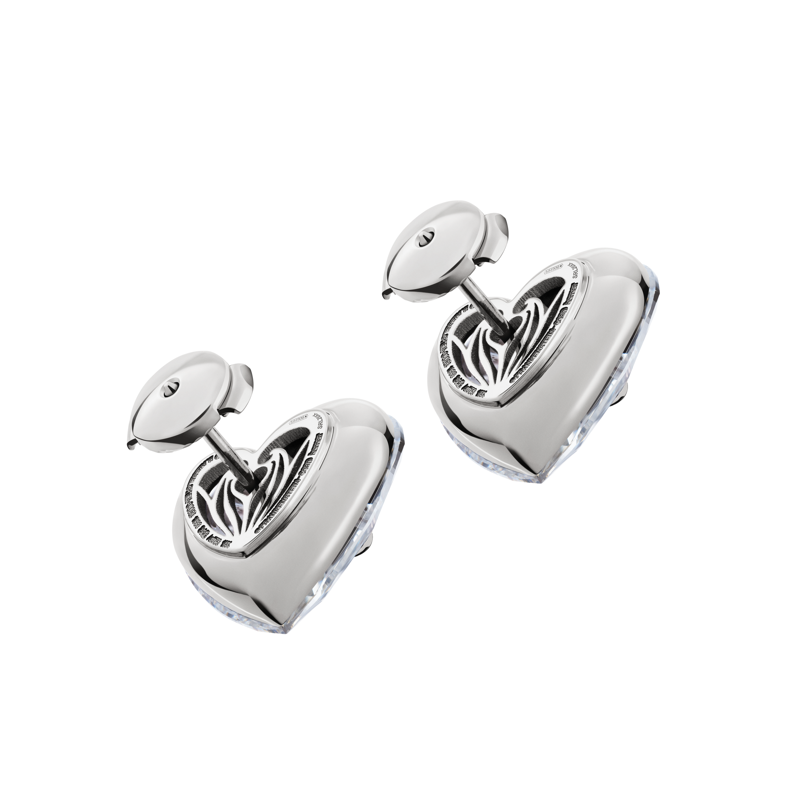 A detail view of 2 Livers with Bullet Holes High Jewelry Stud Earring