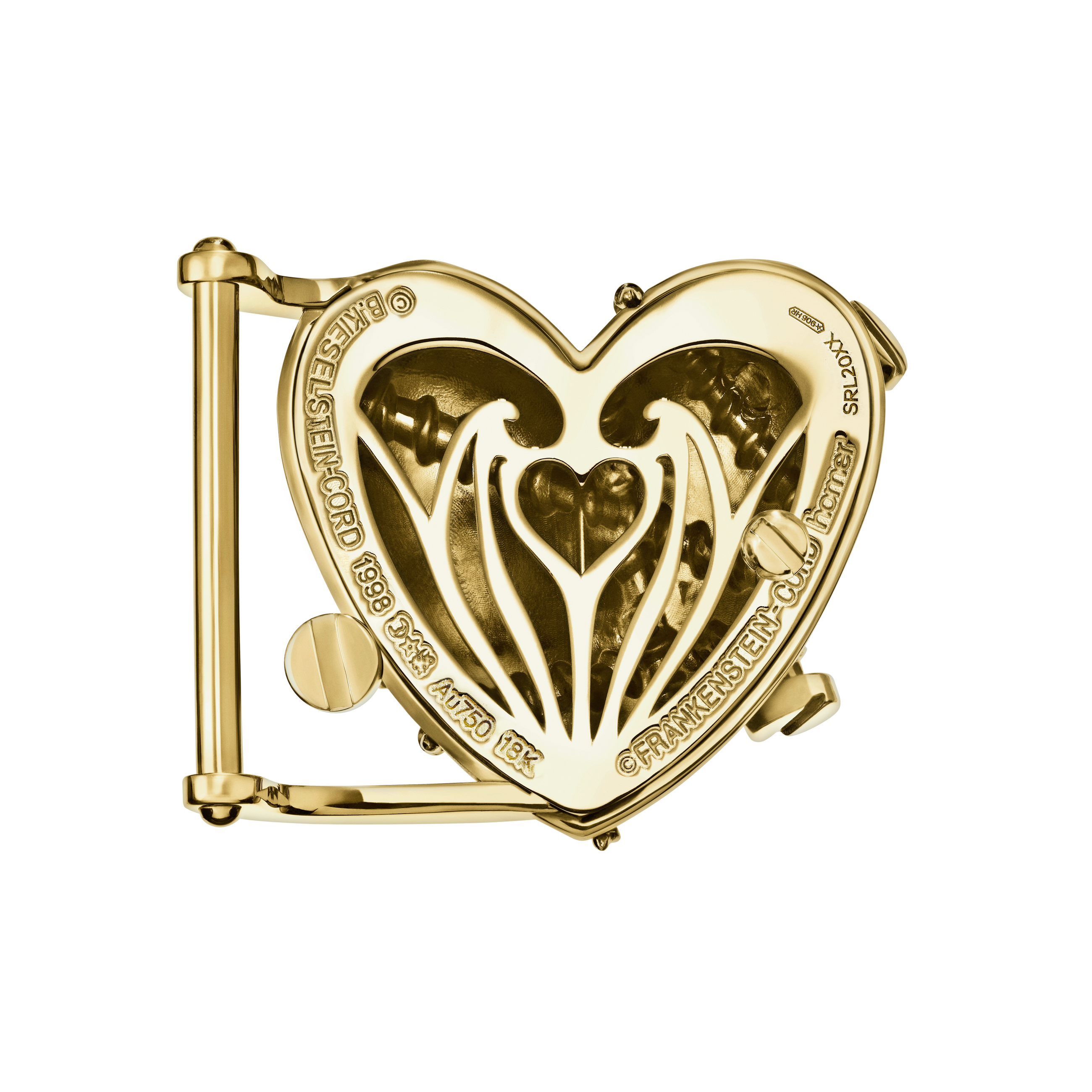 A detail view of Single Heart Belt with Screws