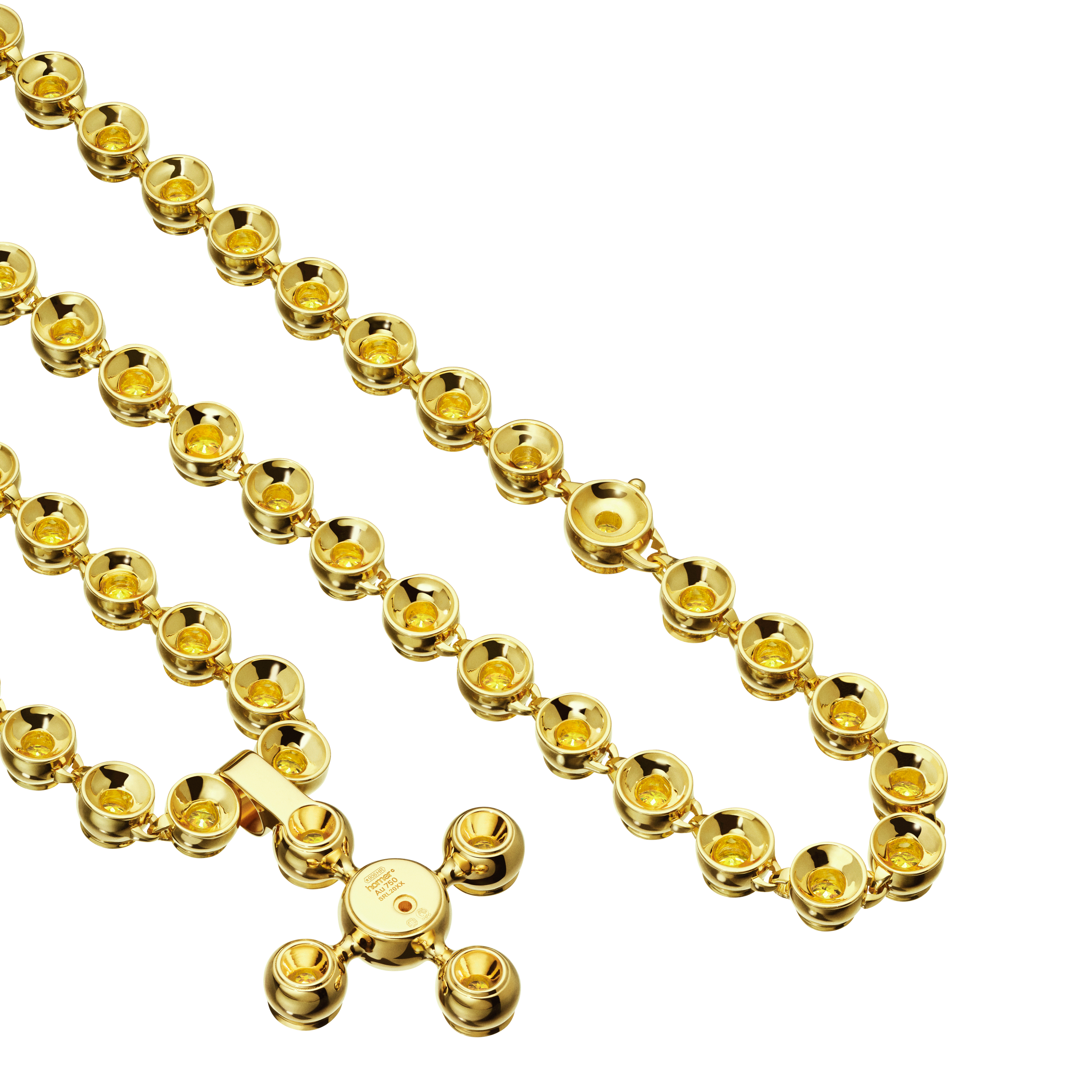 A detail view of Sphere Cross High Jewelry Pendant