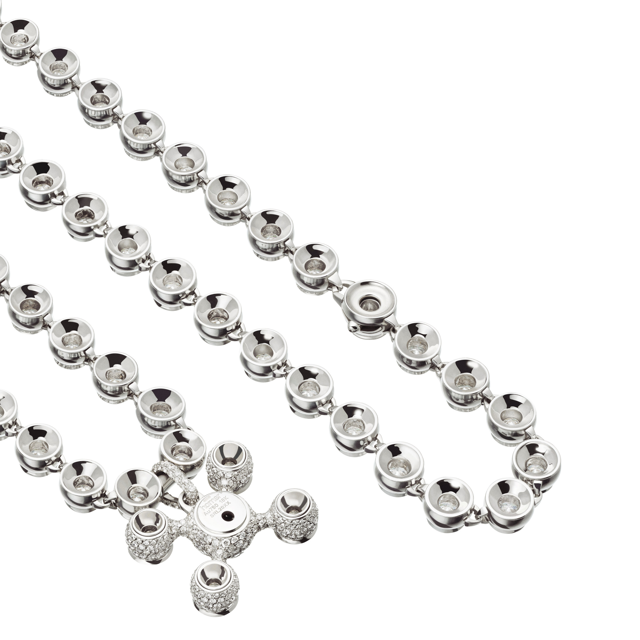 A detail view of Sphere Legs High Jewelry Pendant