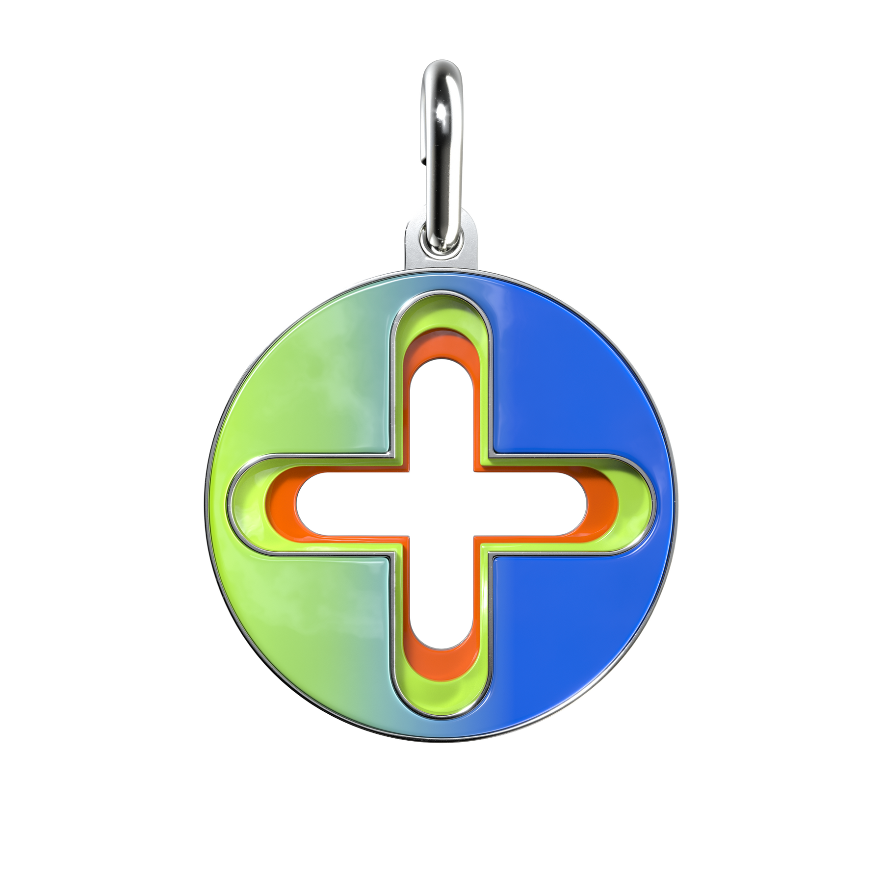Plus Pendant in Enameled Sterling Silver