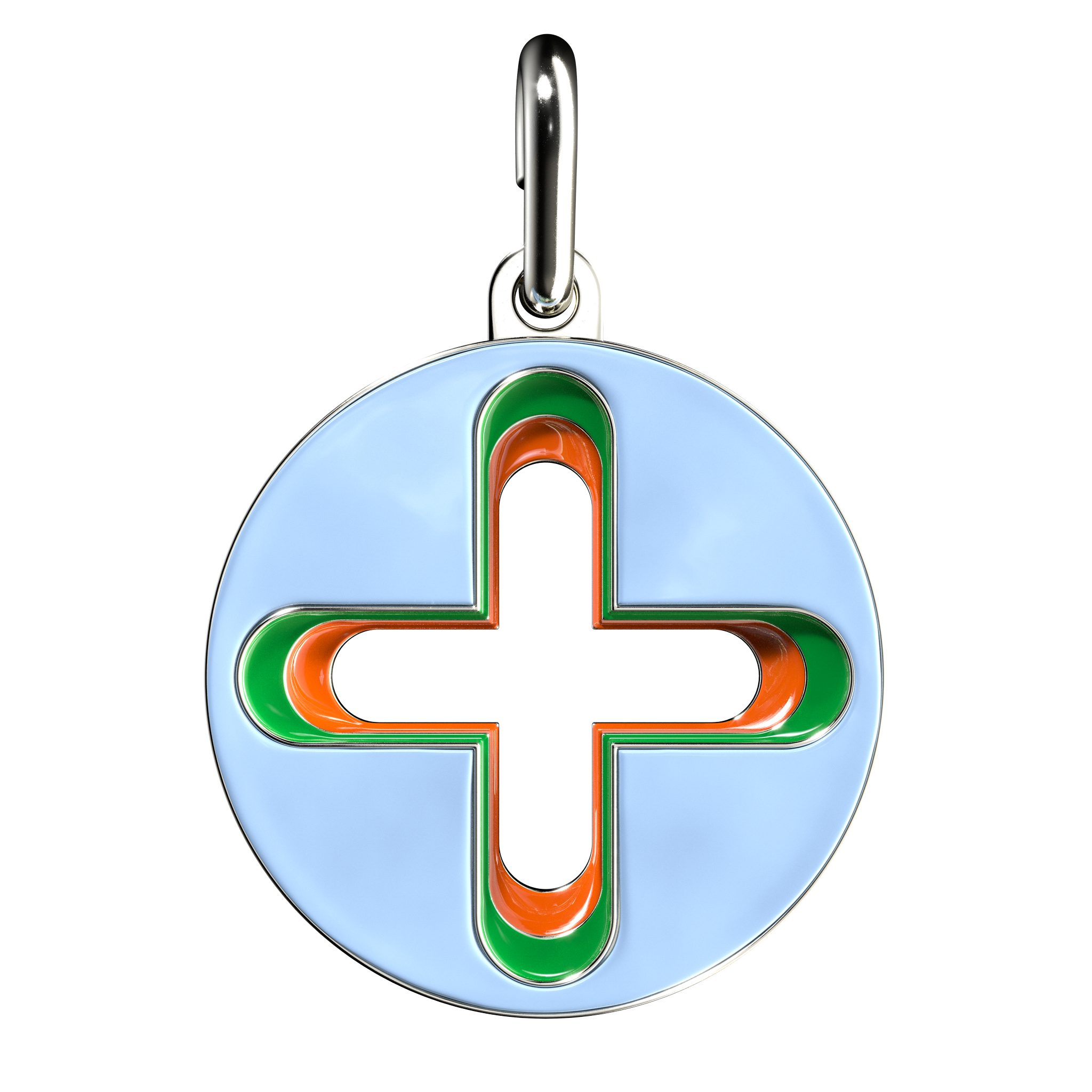 Plus Pendant in Enameled Sterling Silver
