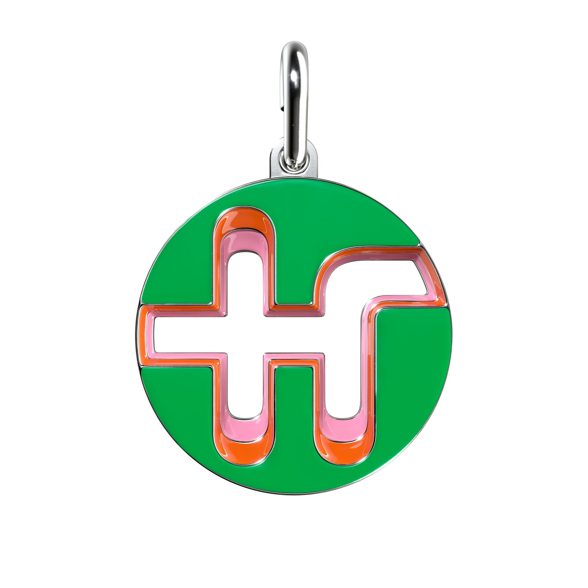 Plus Pendant in Enameled Sterling Silver