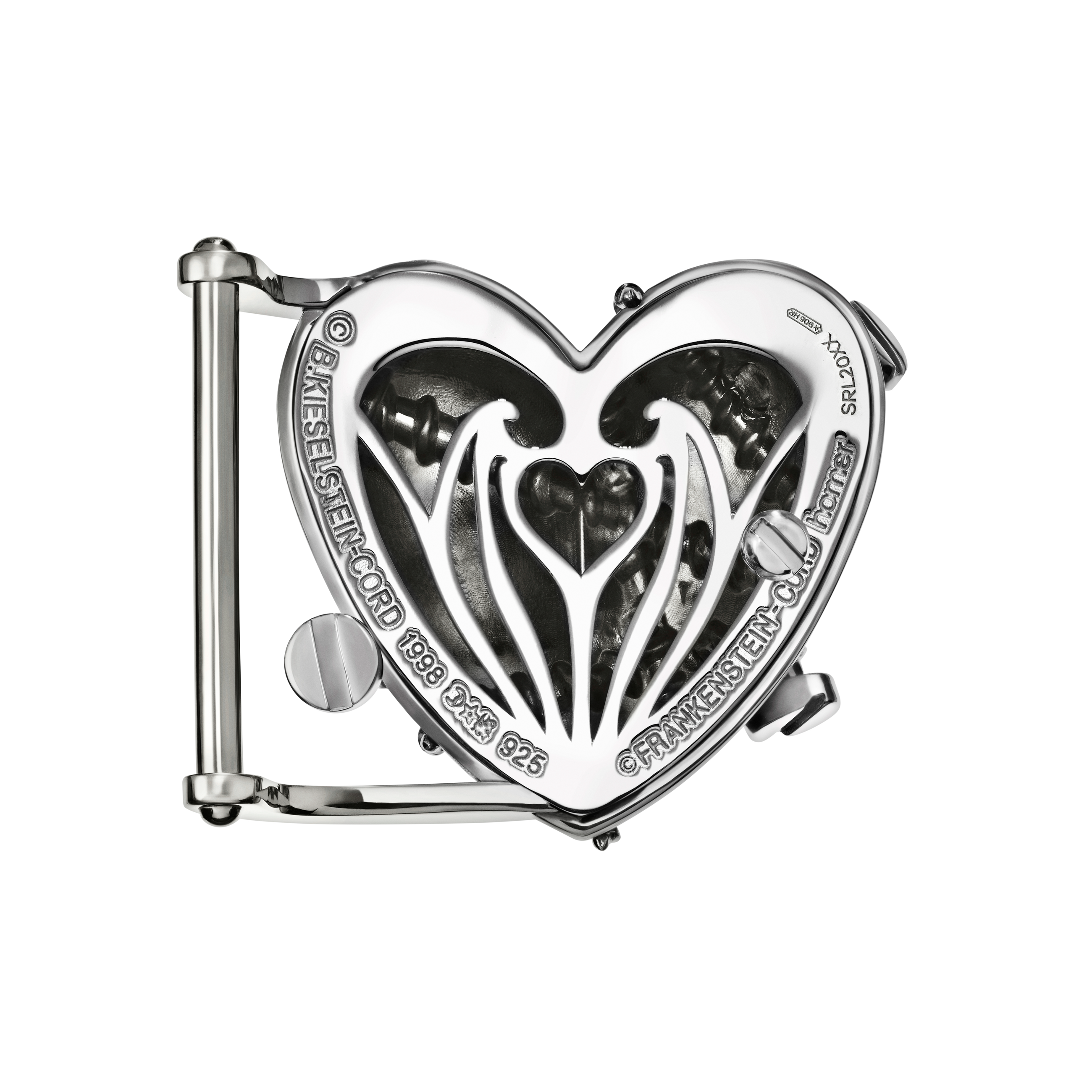 A detail view of Single Heart Belt with Screws