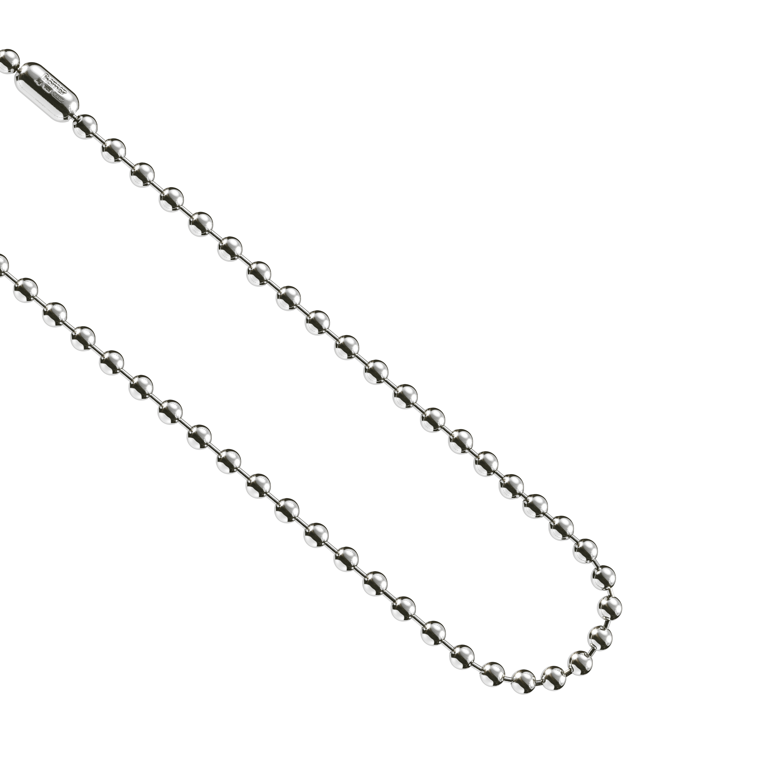 A detail view of Sphere and Bar Chain Necklace M