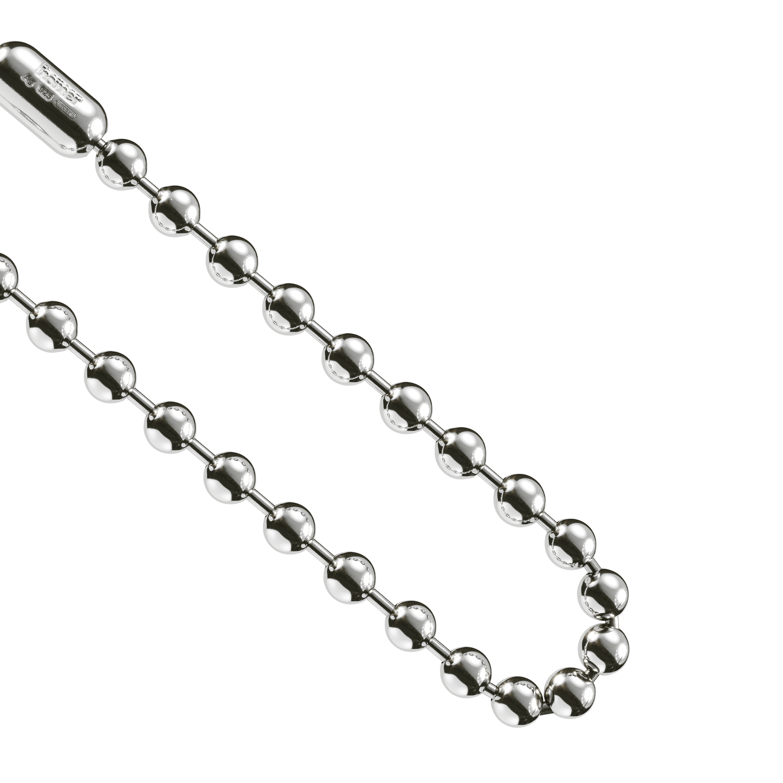 A detail view of Sphere and Bar Chain Necklace XL