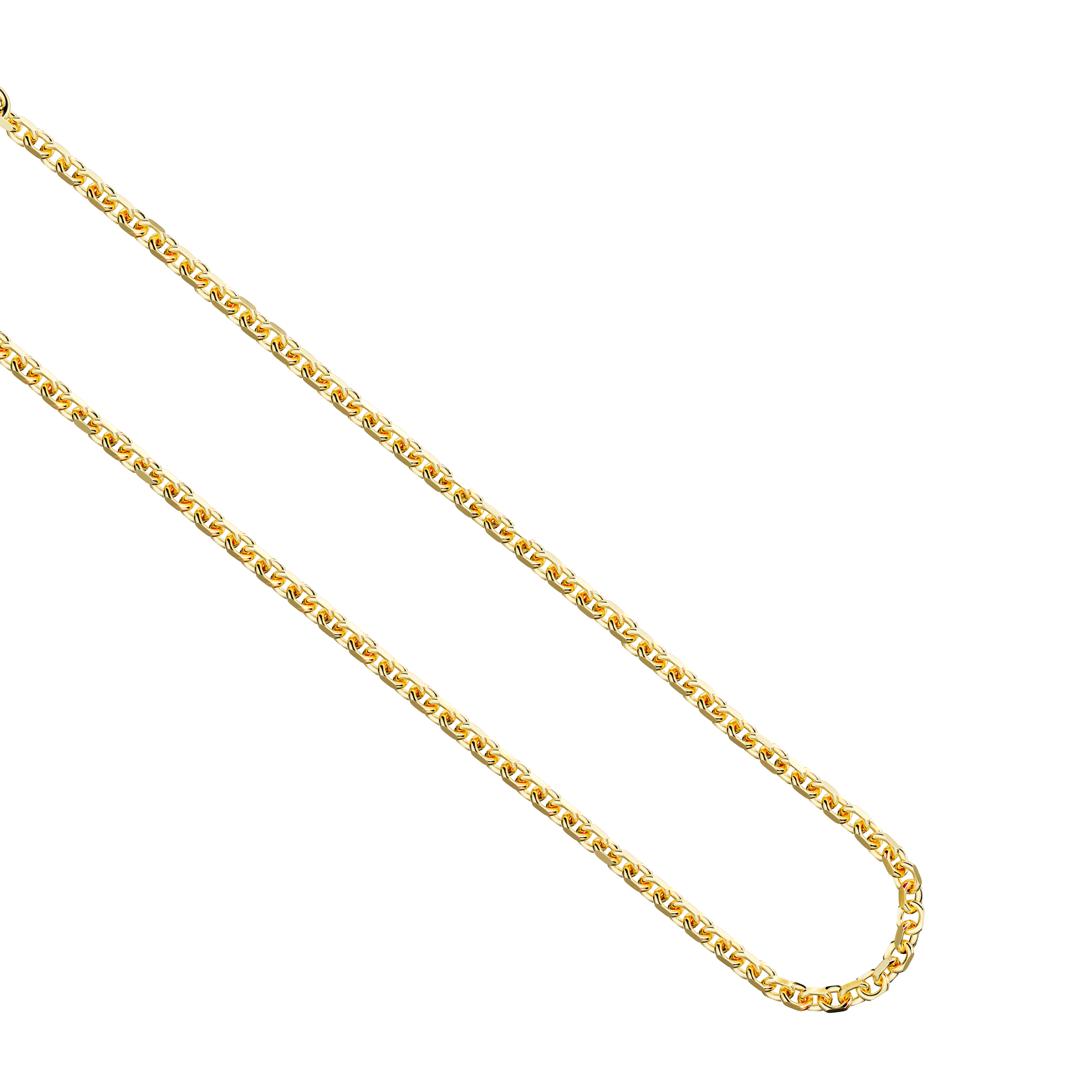 A detail view of Gold Diamond Cut Trace Chain S