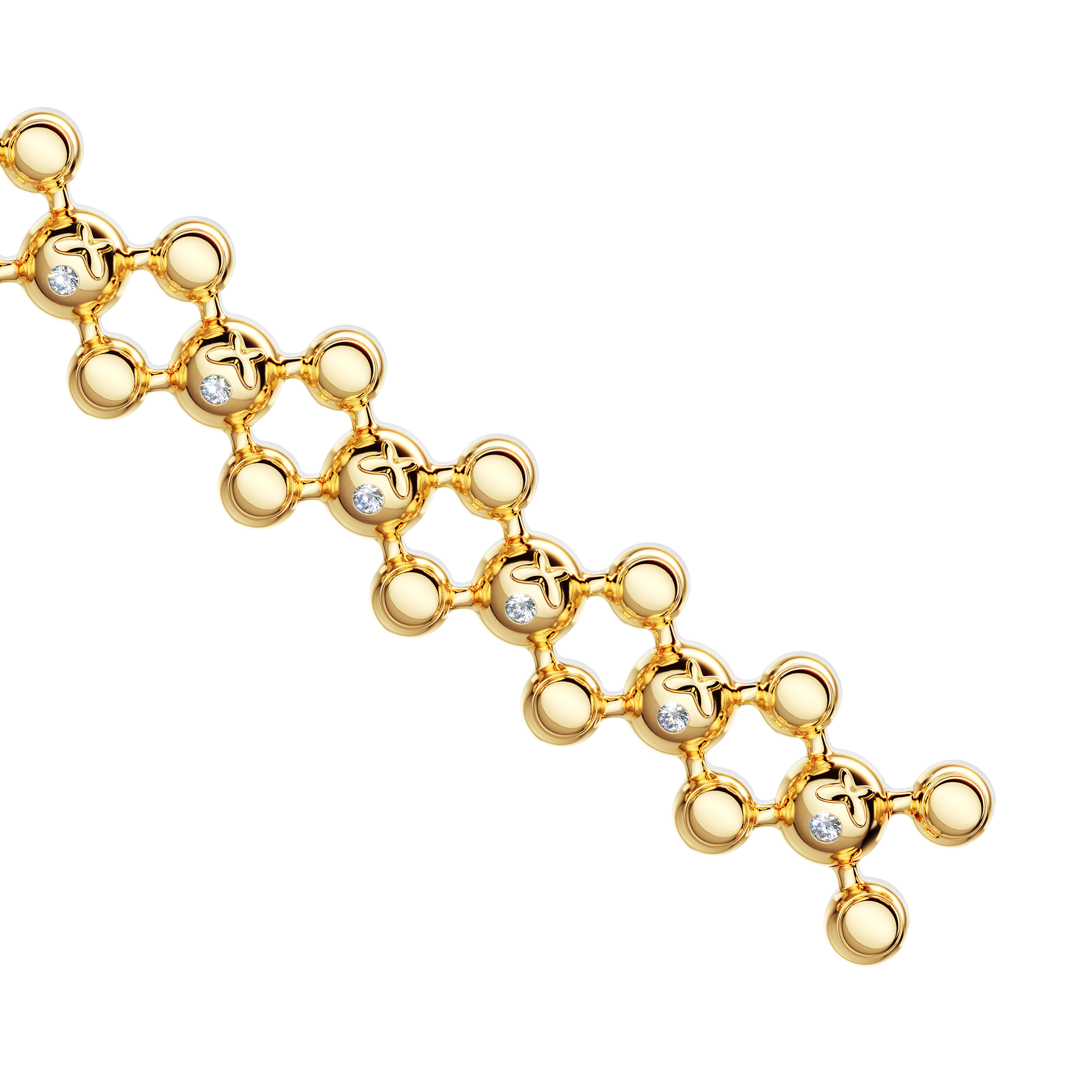 A detail view of Sphere Legs Bracelet XL