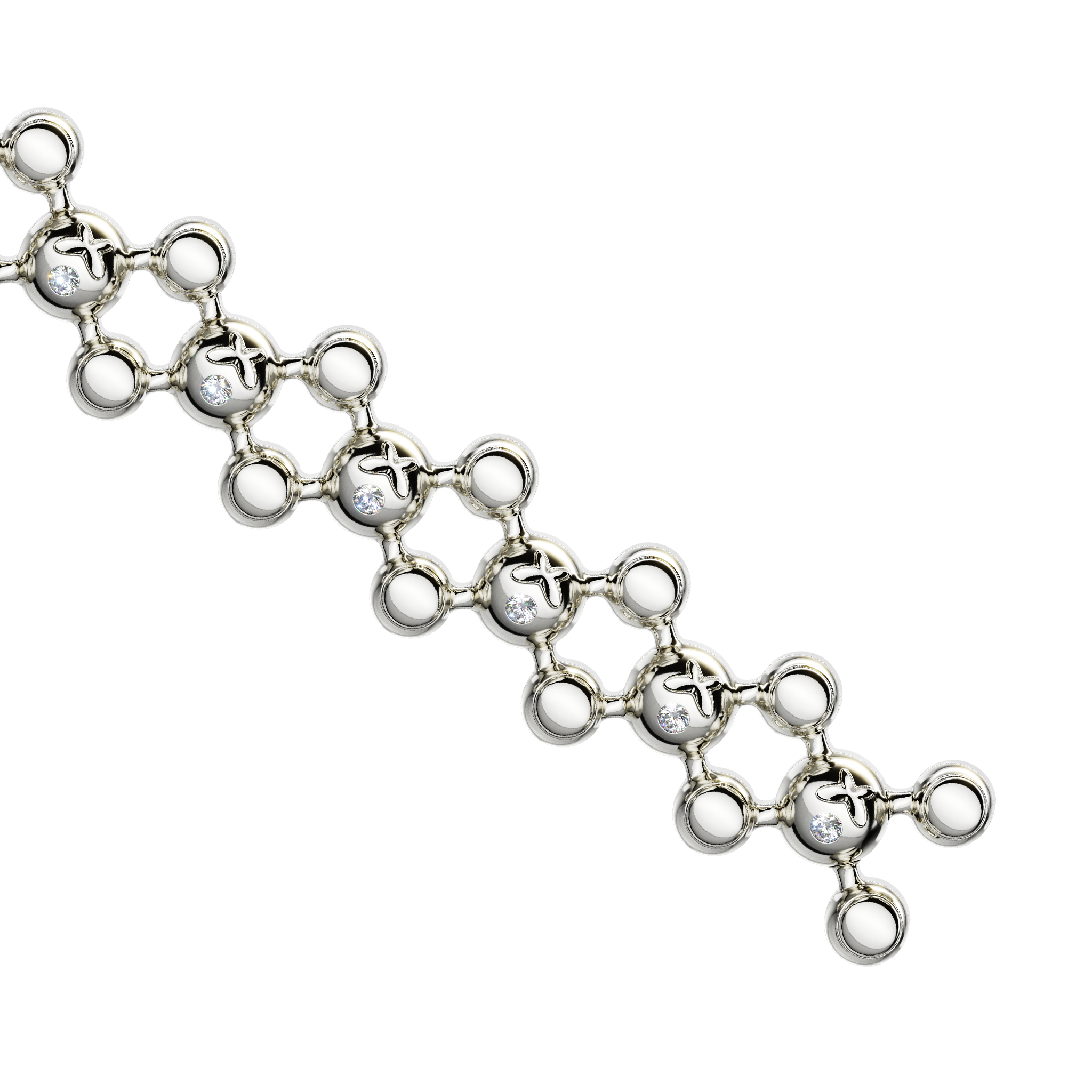 A detail view of Sphere Legs Bracelet XL
