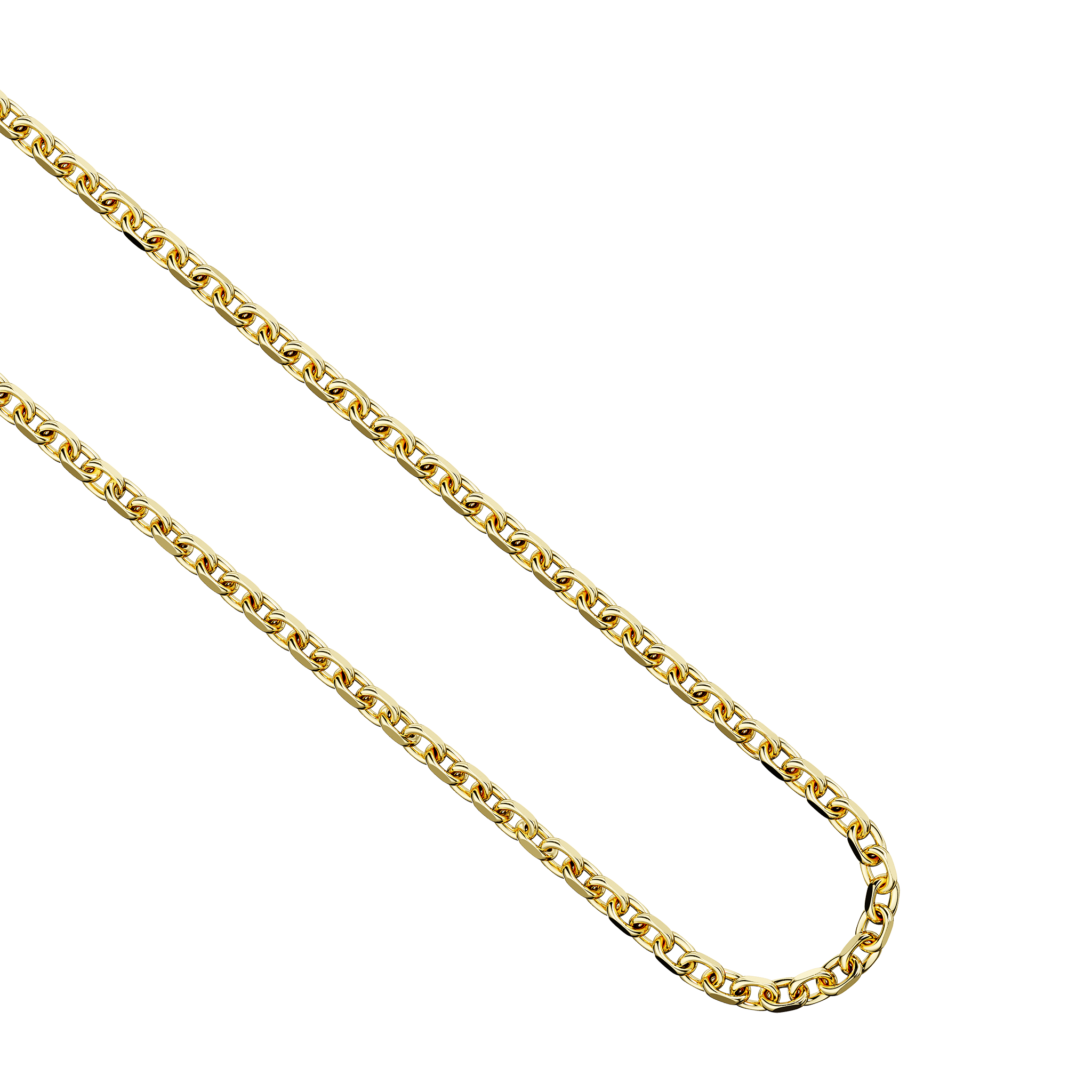 A detail view of Diamond Cut Trace Chain M