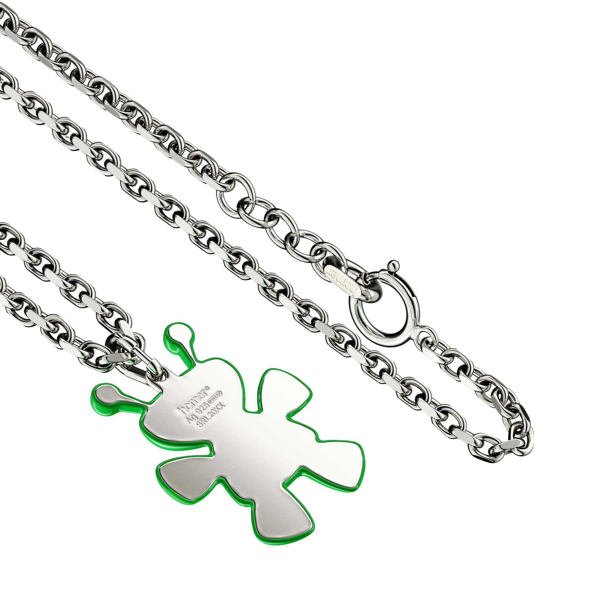 A detail view of Plus Doll Pendant