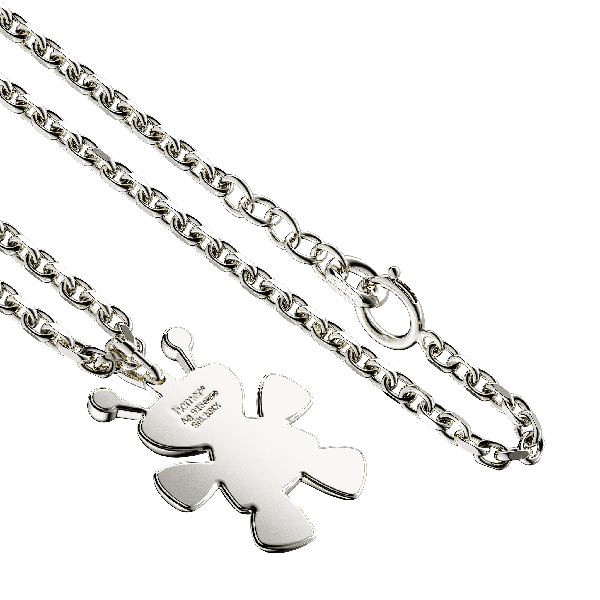 A detail view of Plus Doll Pendant