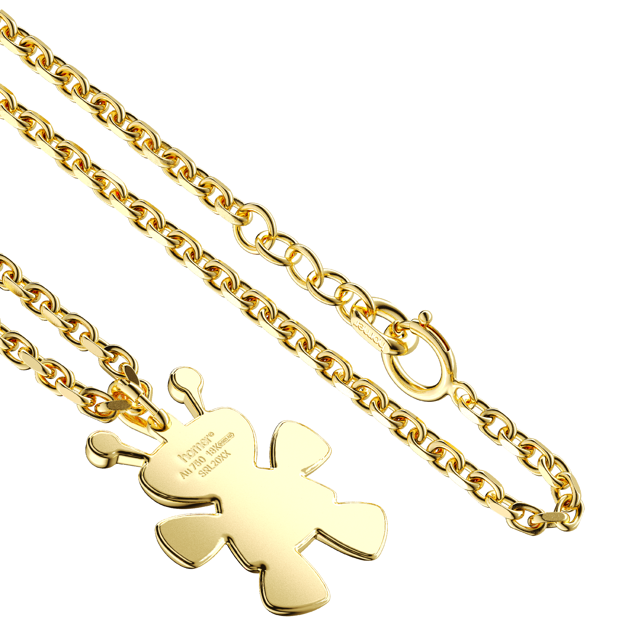 A detail view of Plus Doll Pendant