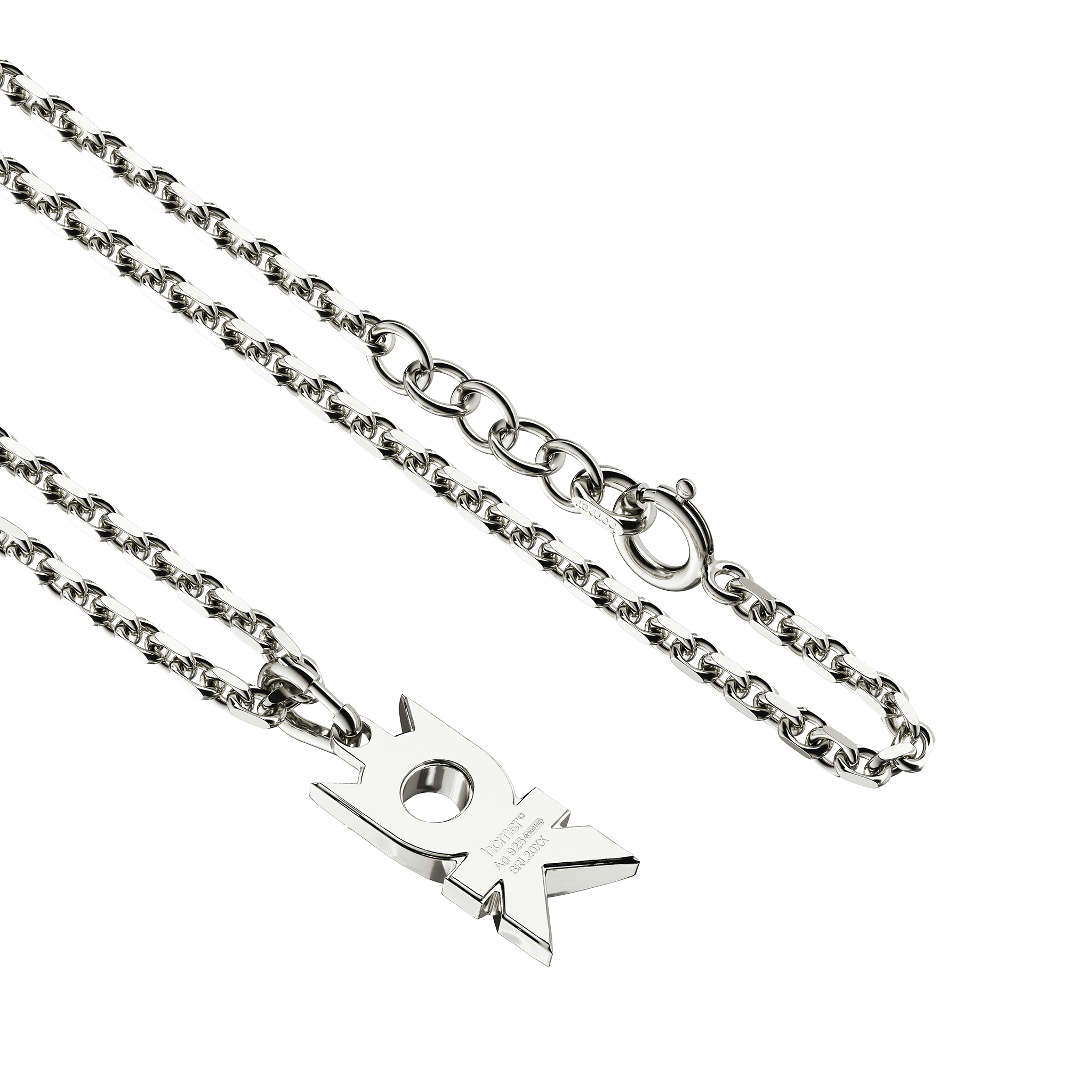 A detail view of A-OK Pendant with Gems