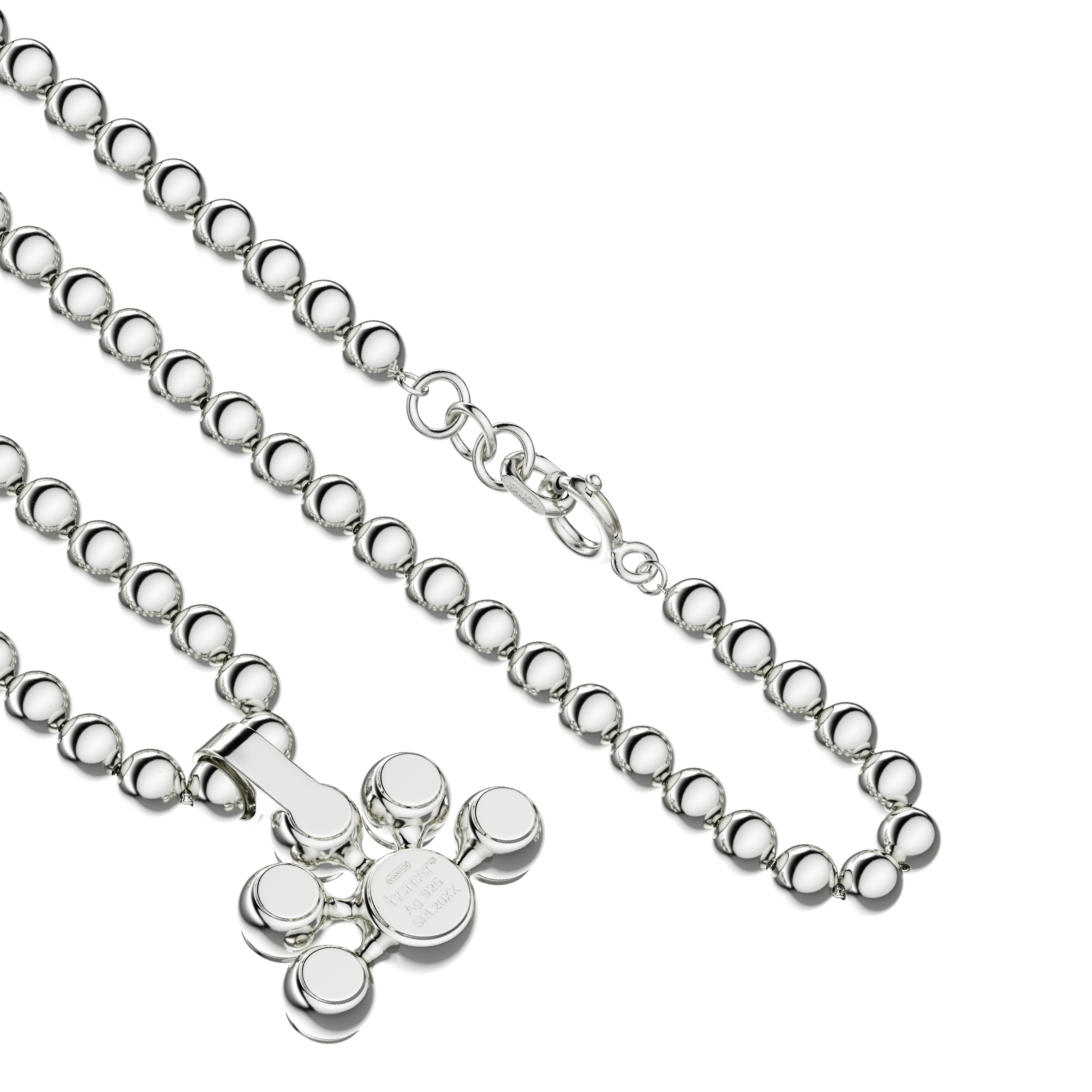 A detail view of Sphere Dawn Pendant