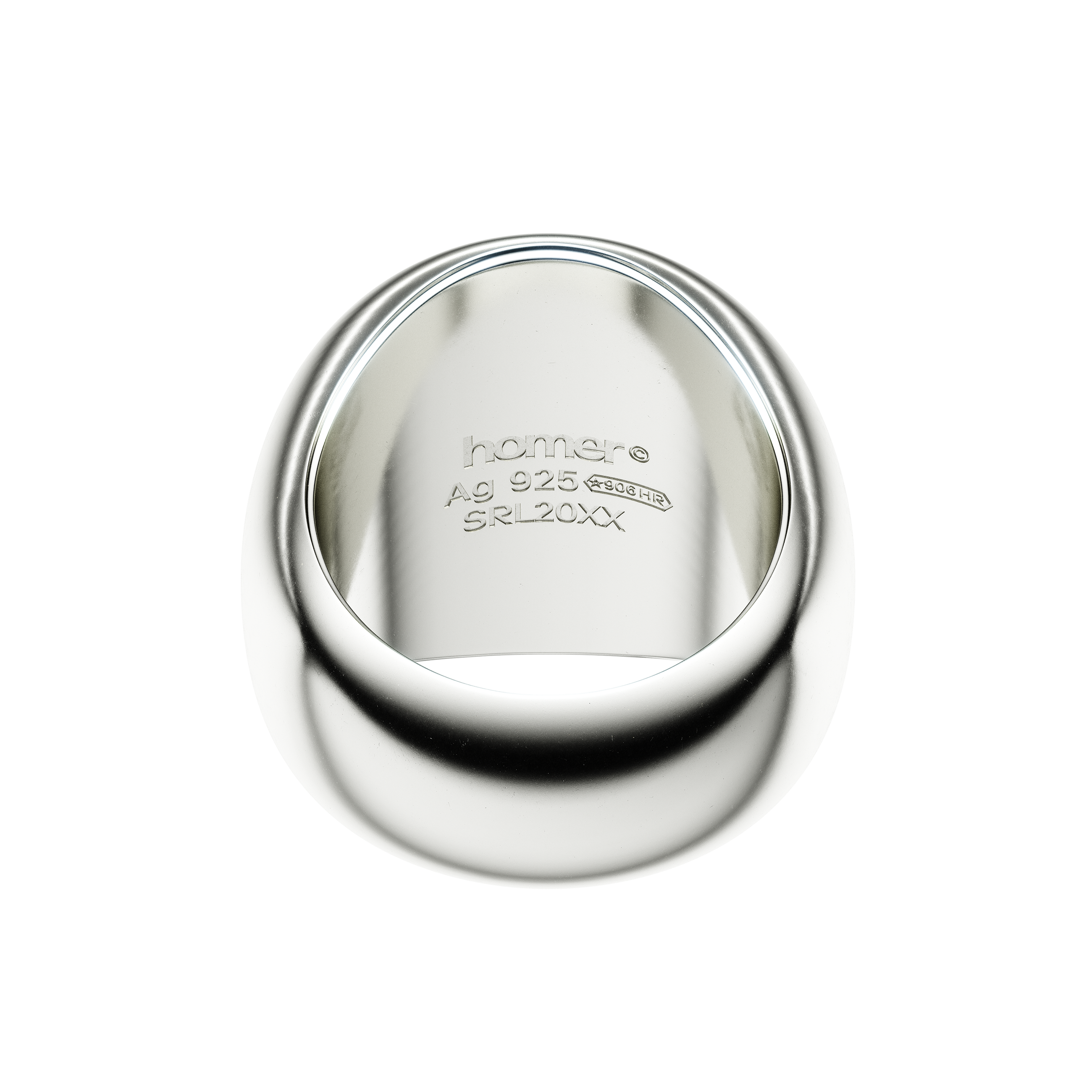 A detail view of Sphere Signet Ring